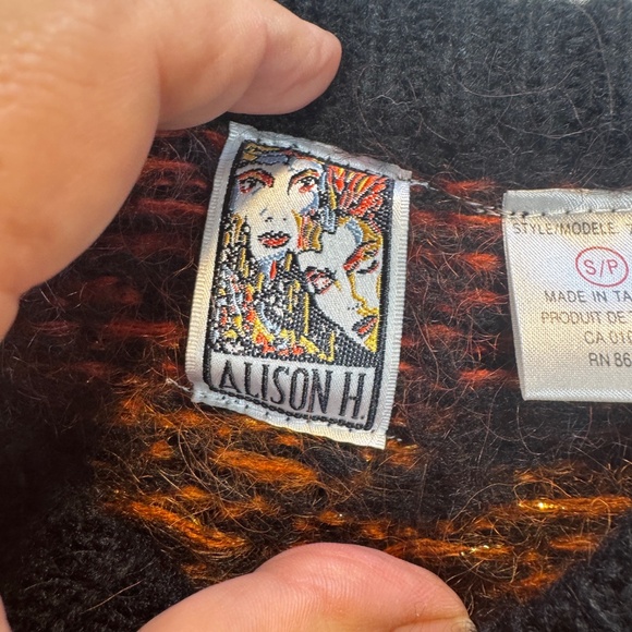 Alison H Cardigan Sweater Womens Size Small Multicolor Mohair Wool Grandmacore - Picture 2 of 8